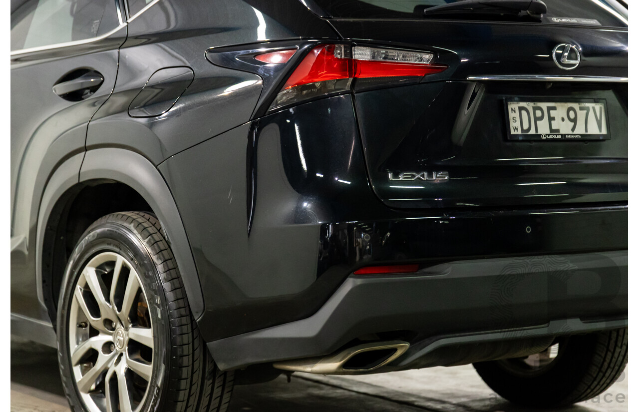 06/2017 Lexus NX200t Luxury (FWD) AGZ10R 4d Wagon Obsidian Black Turbo 2.0L