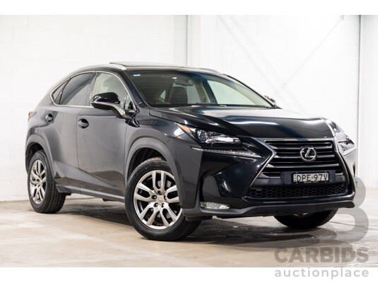 06/2017 Lexus NX200t Luxury (FWD) AGZ10R 4d Wagon Obsidian Black Turbo 2.0L