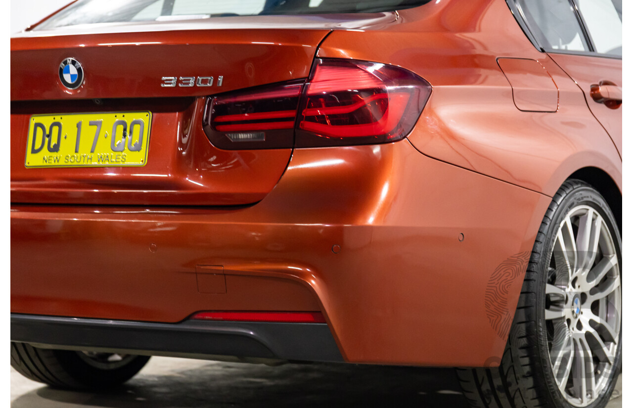 08/2018 BMW 330i M Sport (RWD) F30 LCI MY18 4d Sedan Sunset Orange Metallic Turbo 2.0L