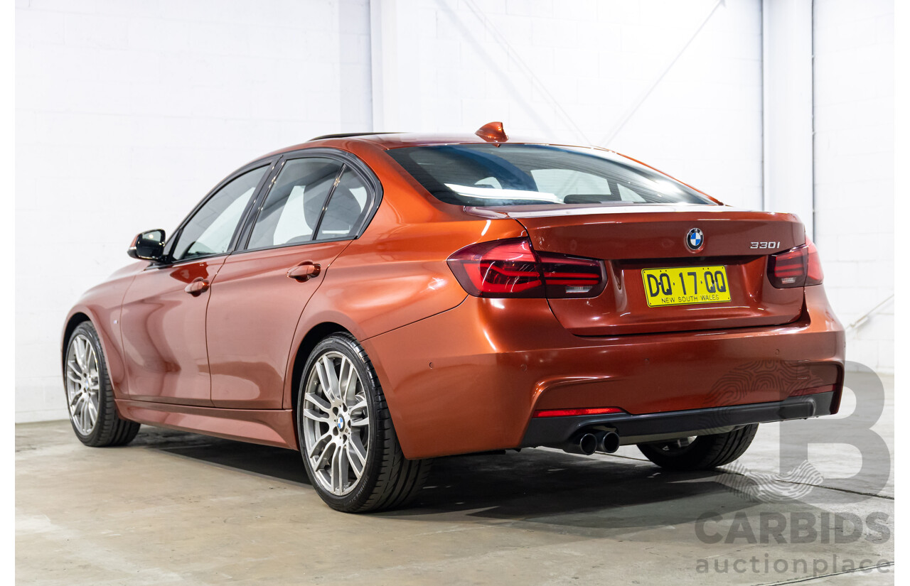 08/2018 BMW 330i M Sport (RWD) F30 LCI MY18 4d Sedan Sunset Orange Metallic Turbo 2.0L