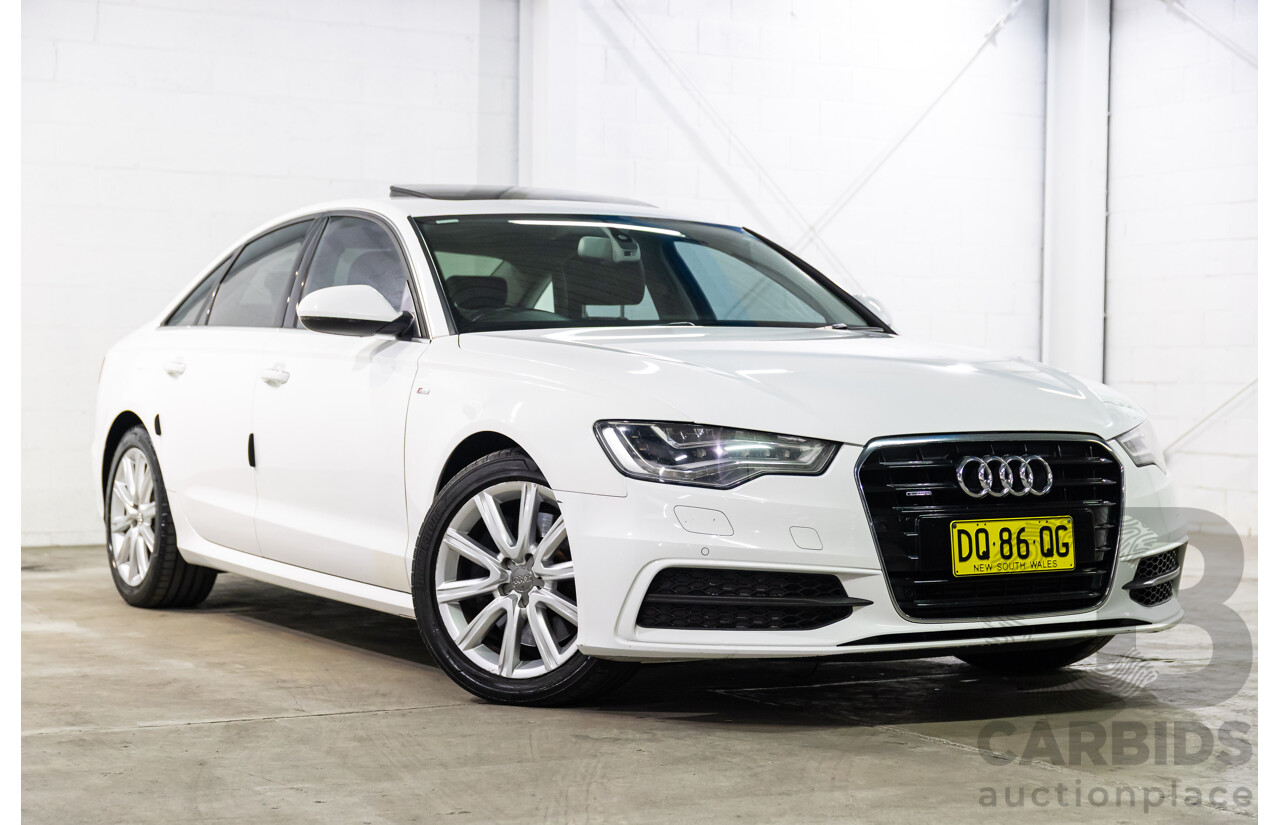 6/2012 Audi A6 S-Line 3.0 TDi Quattro 4GL 4d Sedan Ibis White Turbo Diesel V6 3.0L