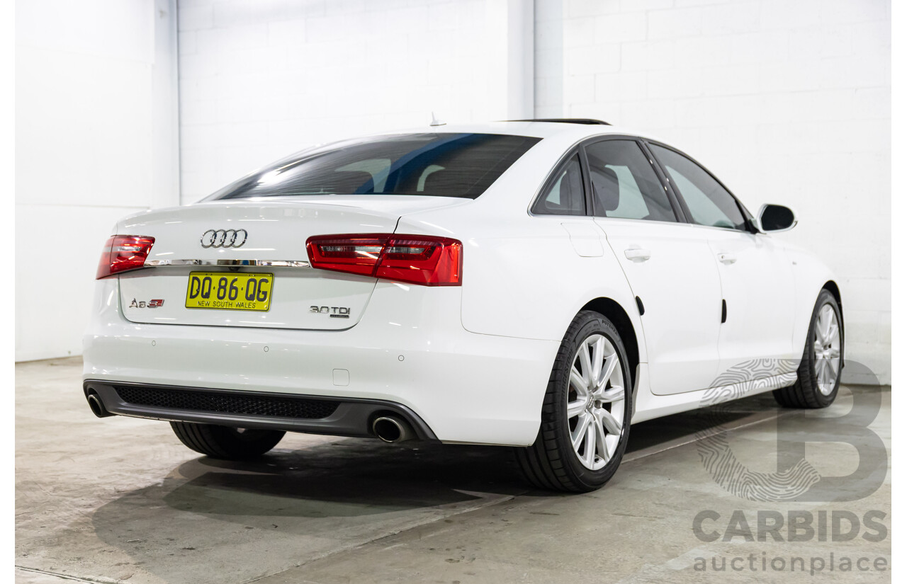 6/2012 Audi A6 S-Line 3.0 TDi Quattro 4GL 4d Sedan Ibis White Turbo Diesel V6 3.0L
