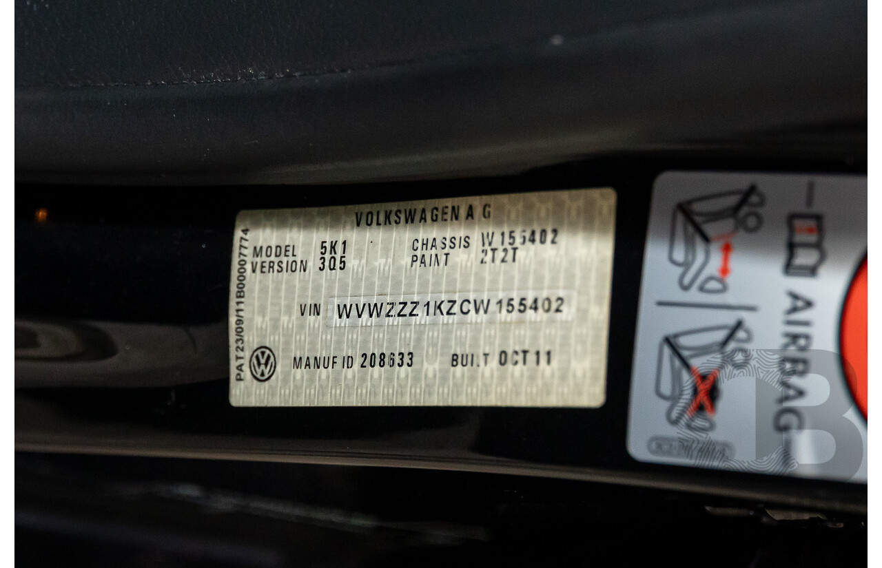 1/2012 Volkswagen Golf 118 TSI Comfortline 1K MY12 5d Hatchback Deep Black Pearl Twincharged 1.4L