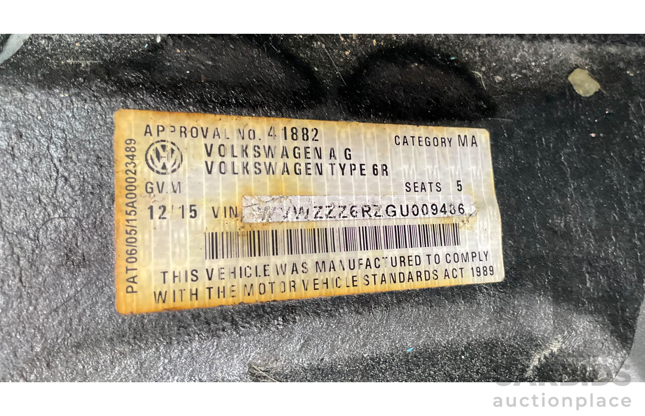 12/2015 Volkswagen Polo 81 TSI Comfortline (FWD) 6R MY16 5d Hatchback Pepper Grey Metallic Turbo 1.2L