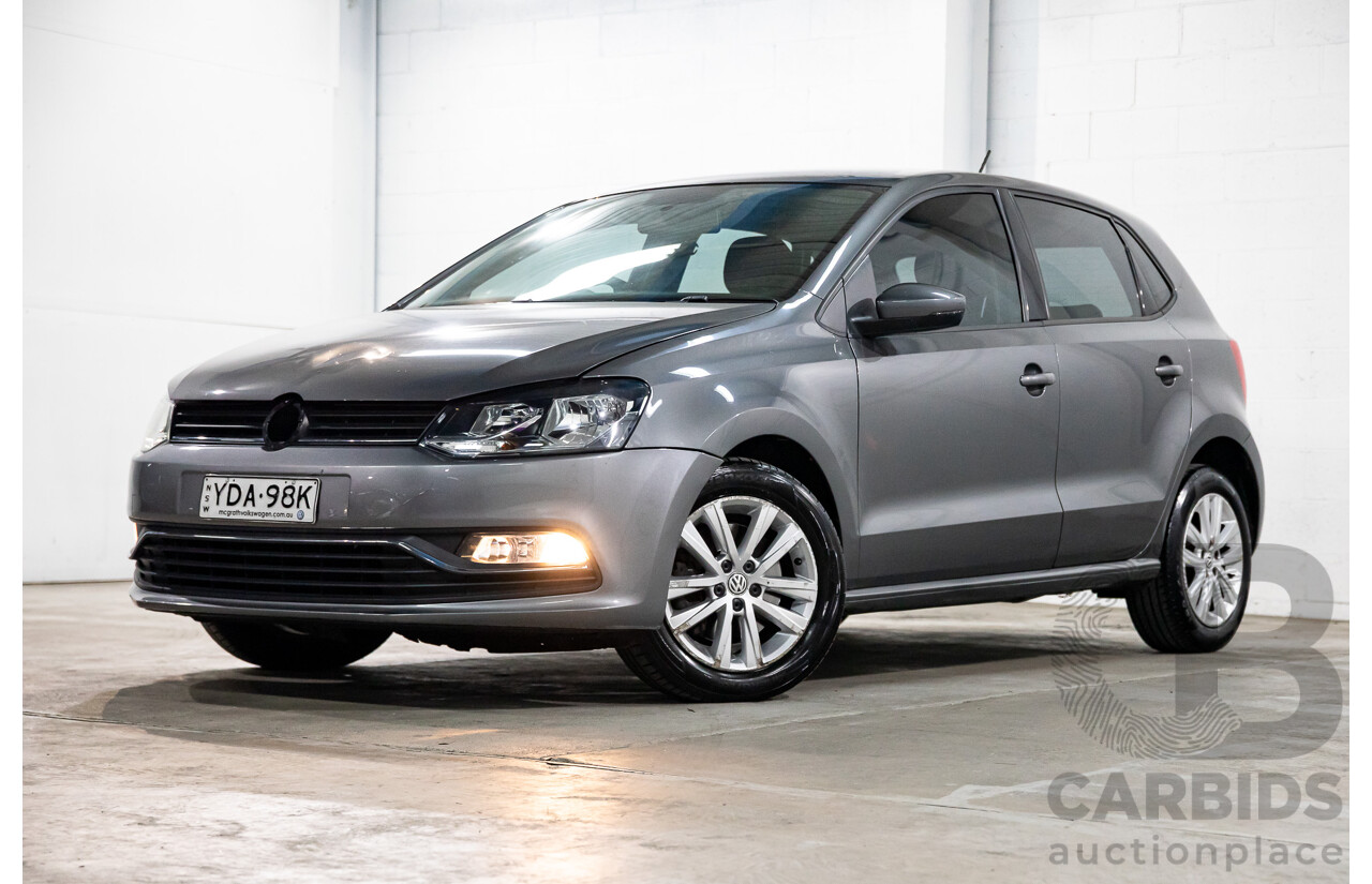 12/2015 Volkswagen Polo 81 TSI Comfortline (FWD) 6R MY16 5d Hatchback Pepper Grey Metallic Turbo 1.2L
