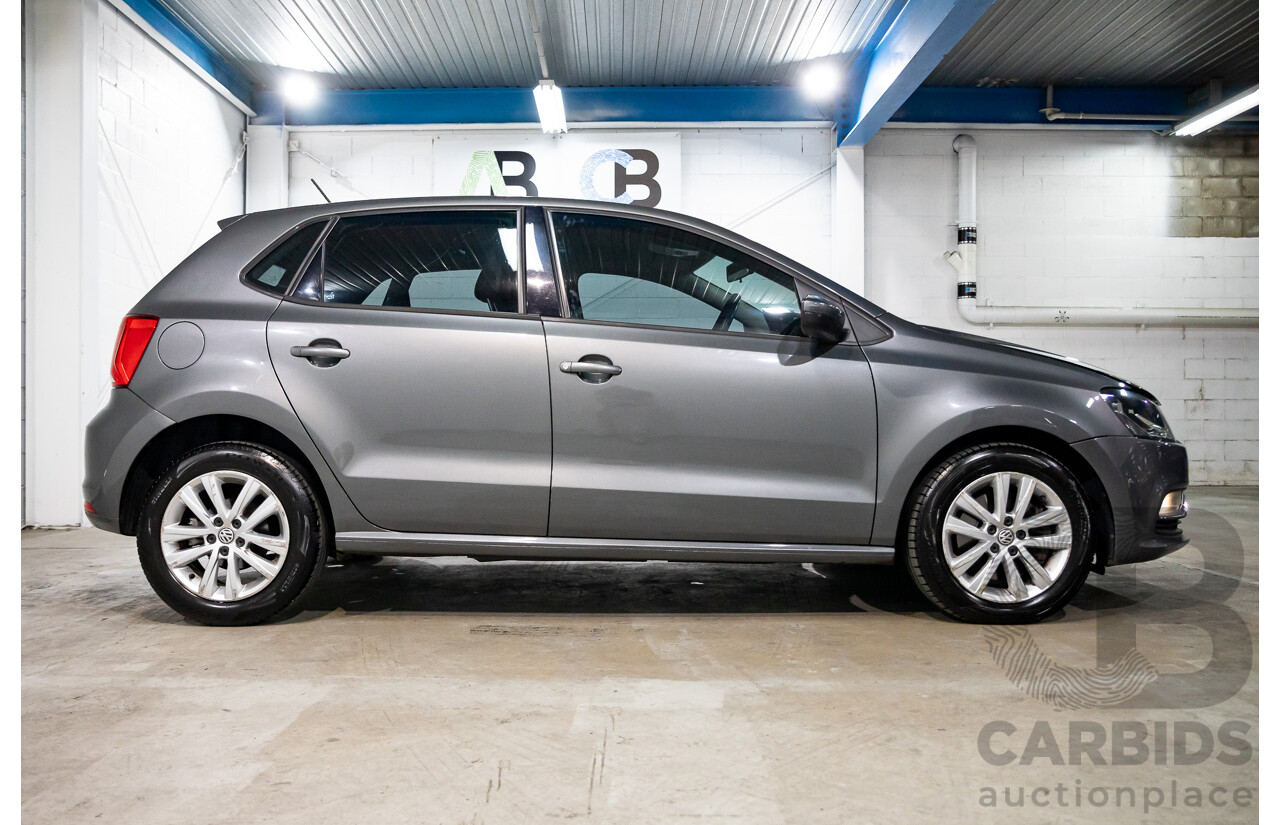 12/2015 Volkswagen Polo 81 TSI Comfortline (FWD) 6R MY16 5d Hatchback Pepper Grey Metallic Turbo 1.2L