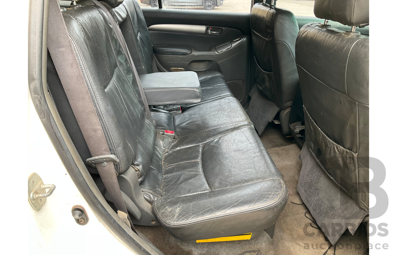 9/2003 Toyota Landcruiser Prado GXL (4x4) KZJ120R 4d Wagon Artic White Turbo Diesel 3.0L