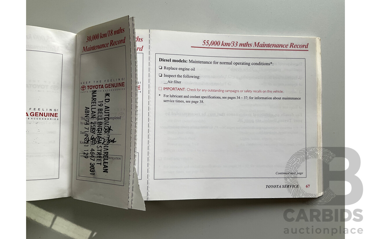 9/2003 Toyota Landcruiser Prado GXL (4x4) KZJ120R 4d Wagon Artic White Turbo Diesel 3.0L