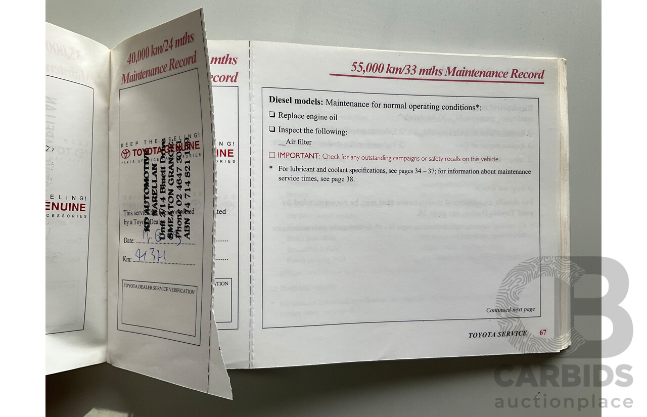 9/2003 Toyota Landcruiser Prado GXL (4x4) KZJ120R 4d Wagon Artic White Turbo Diesel 3.0L