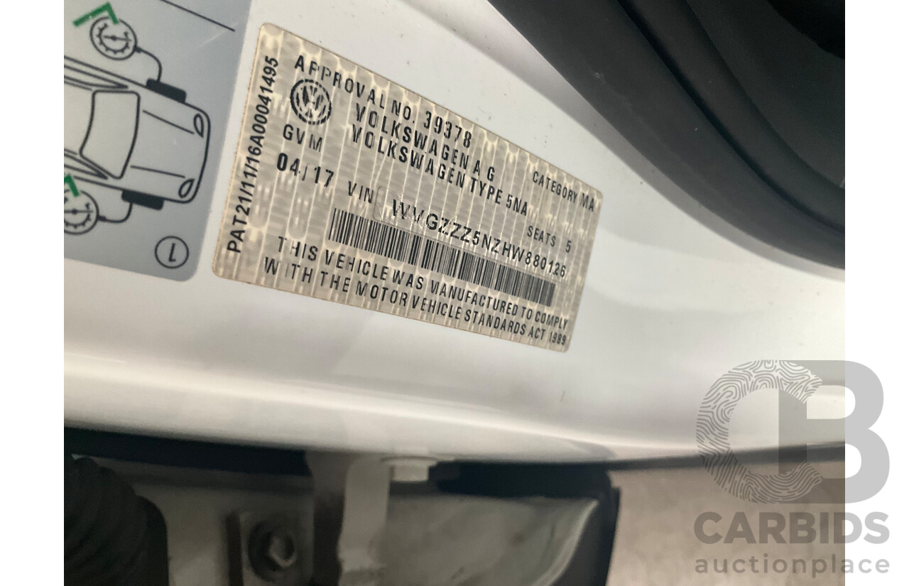 04/2017 Volkswagen Tiguan 132 TSI Comfortline (AWD) 5NA 4d Wagon Pure White Turbo 2.0L