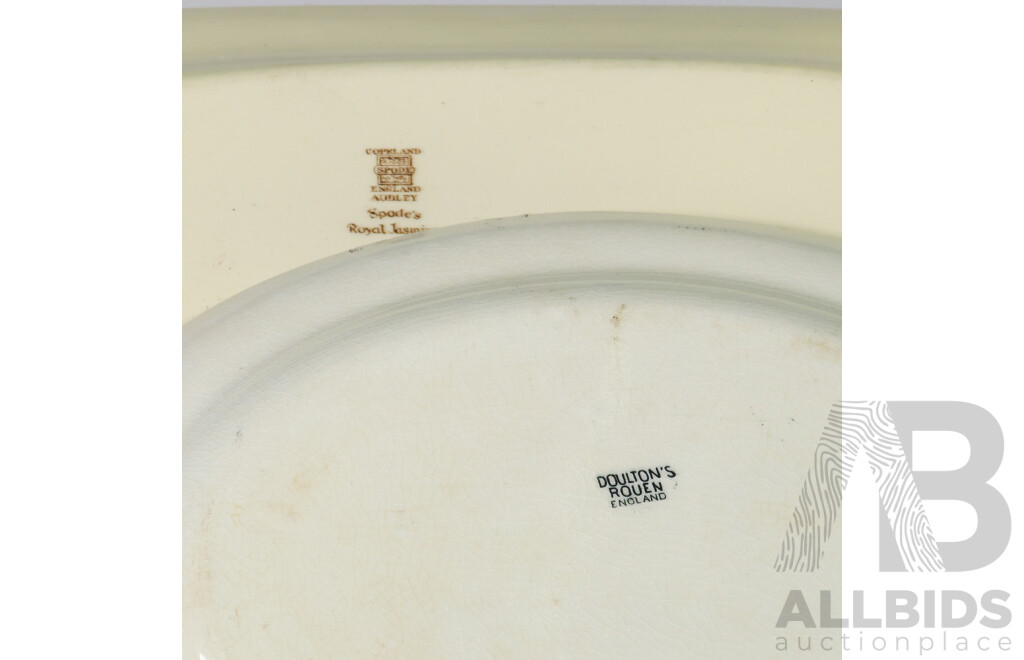 Collection of Oval Serving Platters by Doulton's Rouen, Copeland Spode and Vesper