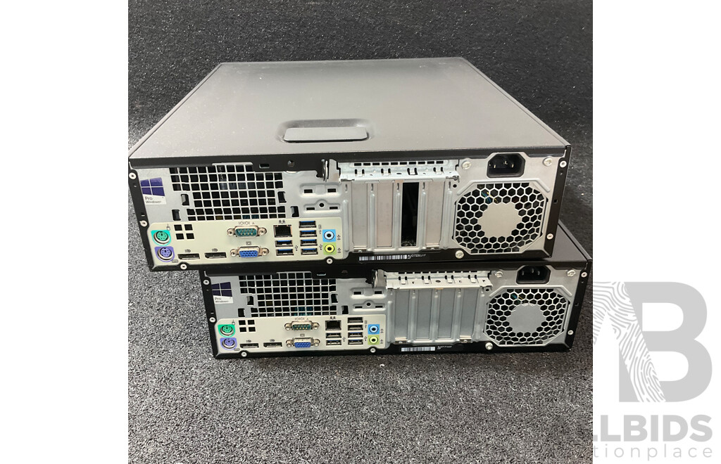 HP EliteDesk 705 G3 Small Form Factor AMD PRO A8 (9600) R7, 10 Compute Cores 4C+6G CPU Desktop Computer and HP EliteDesk 800 G0 Small Form Factor Intel Core I5 (6500) 3.20GHz CPU Desktop Compute- Lot of 2