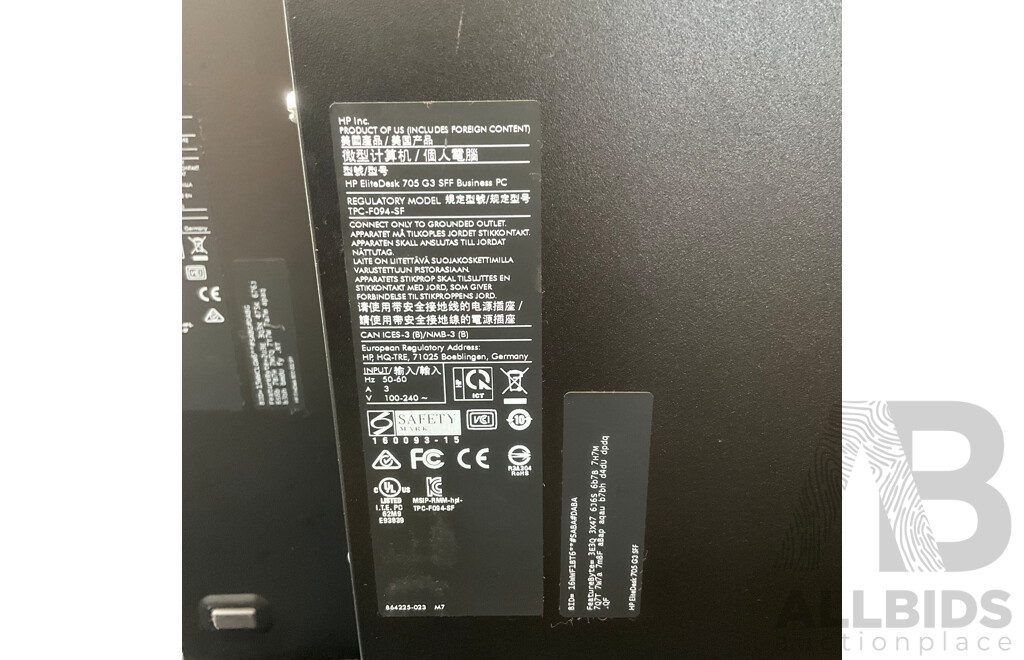 HP EliteDesk 705 G3 Small Form Factor AMD PRO A8 (9600) R7, 10 Compute Cores 4C+6G CPU Desktop Computer and HP EliteDesk 800 G0 Small Form Factor Intel Core I5 (6500) 3.20GHz CPU Desktop Compute- Lot of 2