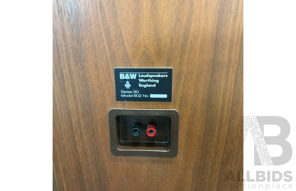 BOWERS & WILKINS (B&W) Series 80 Model 802 Floorstanding Speaker - Lot of 2