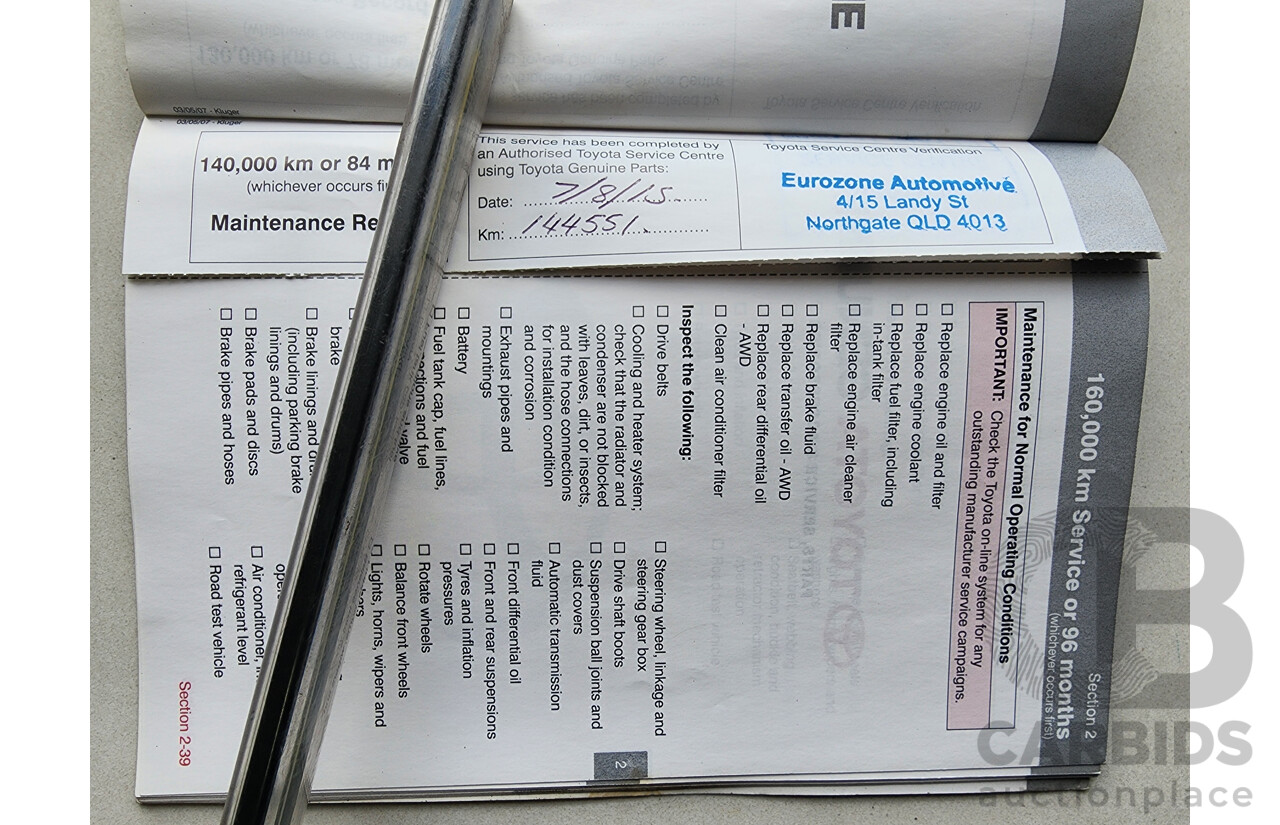 3/2008 Toyota Kluger Grande (4x4) GSU45R 4d Wagon Silver 3.5L