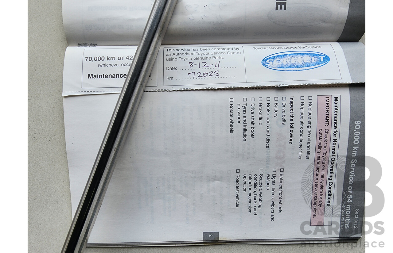 3/2008 Toyota Kluger Grande (4x4) GSU45R 4d Wagon Silver 3.5L