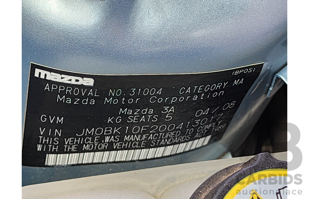 4/2008 Mazda Mazda3 NEO BK MY06 UPGRADE 4d Sedan Blue 2.0L