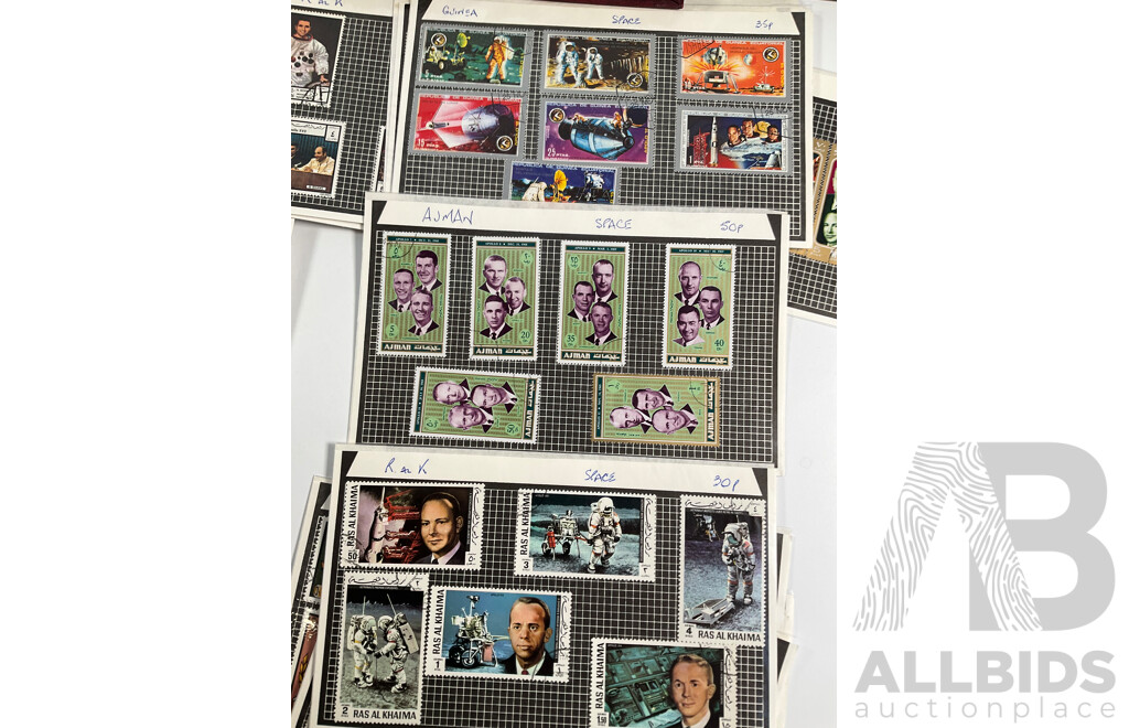 Two Vintage Stamp Albums Including Australia, France, Italy, Korea, Shanghai Exhibition Center First Day Covers, 1960's-70's Space Program Stamps, Yemen, Russia, Liberia, Burundi, Guinea and More