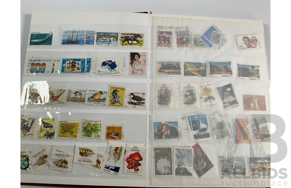 Two Vintage Stamp Albums Including Australia, France, Italy, Korea, Shanghai Exhibition Center First Day Covers, 1960's-70's Space Program Stamps, Yemen, Russia, Liberia, Burundi, Guinea and More