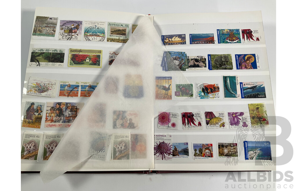 Two Vintage Stamp Albums Including Australia, France, Italy, Korea, Shanghai Exhibition Center First Day Covers, 1960's-70's Space Program Stamps, Yemen, Russia, Liberia, Burundi, Guinea and More