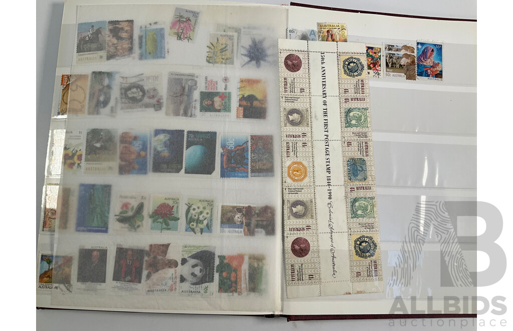 Two Vintage Stamp Albums Including Australia, France, Italy, Korea, Shanghai Exhibition Center First Day Covers, 1960's-70's Space Program Stamps, Yemen, Russia, Liberia, Burundi, Guinea and More