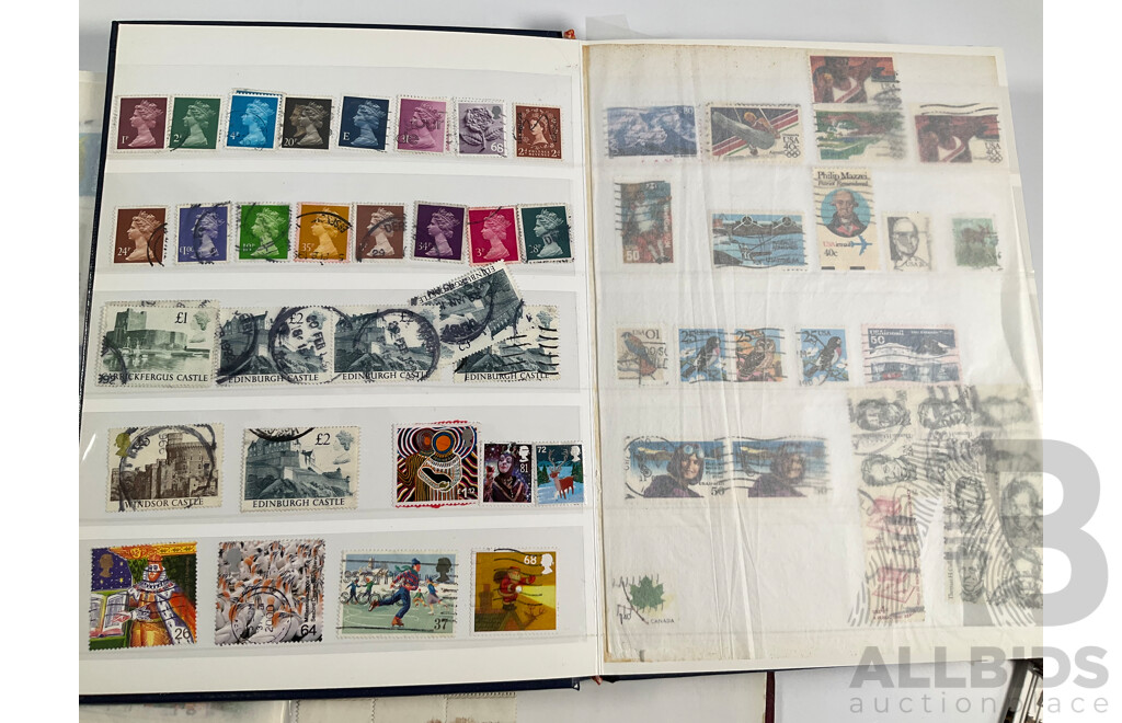 Two Vintage Stamp Albums Including Australia, France, Italy, Korea, Shanghai Exhibition Center First Day Covers, 1960's-70's Space Program Stamps, Yemen, Russia, Liberia, Burundi, Guinea and More