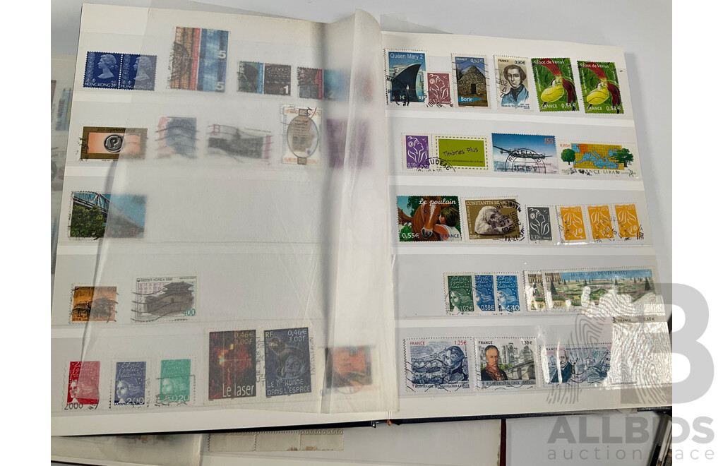 Two Vintage Stamp Albums Including Australia, France, Italy, Korea, Shanghai Exhibition Center First Day Covers, 1960's-70's Space Program Stamps, Yemen, Russia, Liberia, Burundi, Guinea and More