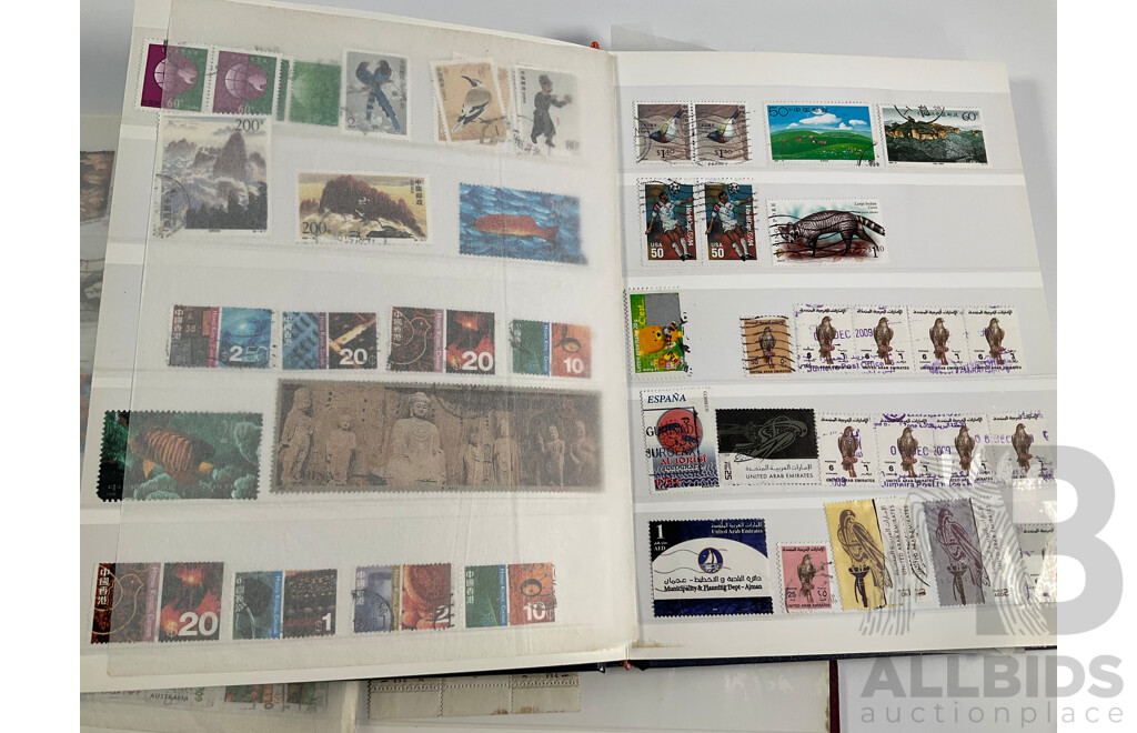 Two Vintage Stamp Albums Including Australia, France, Italy, Korea, Shanghai Exhibition Center First Day Covers, 1960's-70's Space Program Stamps, Yemen, Russia, Liberia, Burundi, Guinea and More
