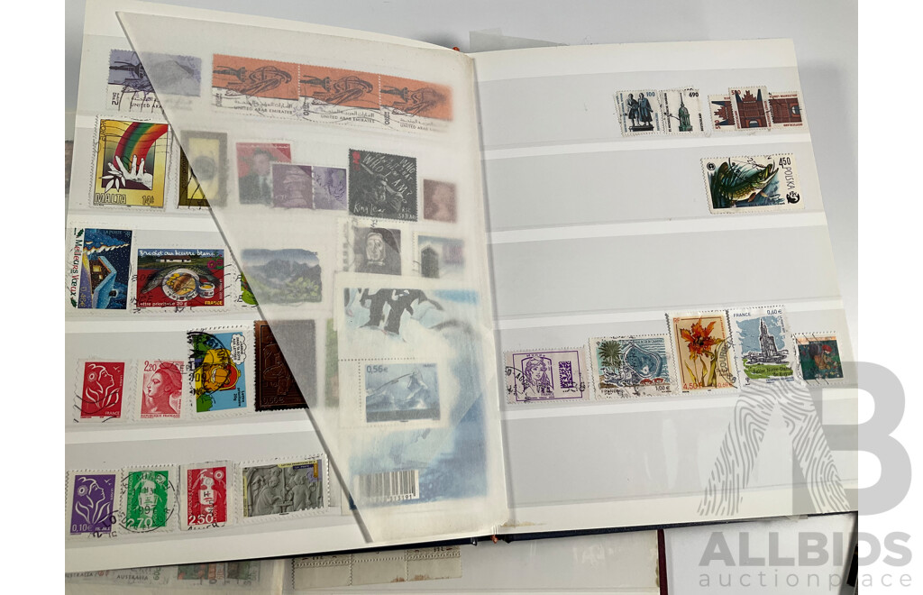 Two Vintage Stamp Albums Including Australia, France, Italy, Korea, Shanghai Exhibition Center First Day Covers, 1960's-70's Space Program Stamps, Yemen, Russia, Liberia, Burundi, Guinea and More