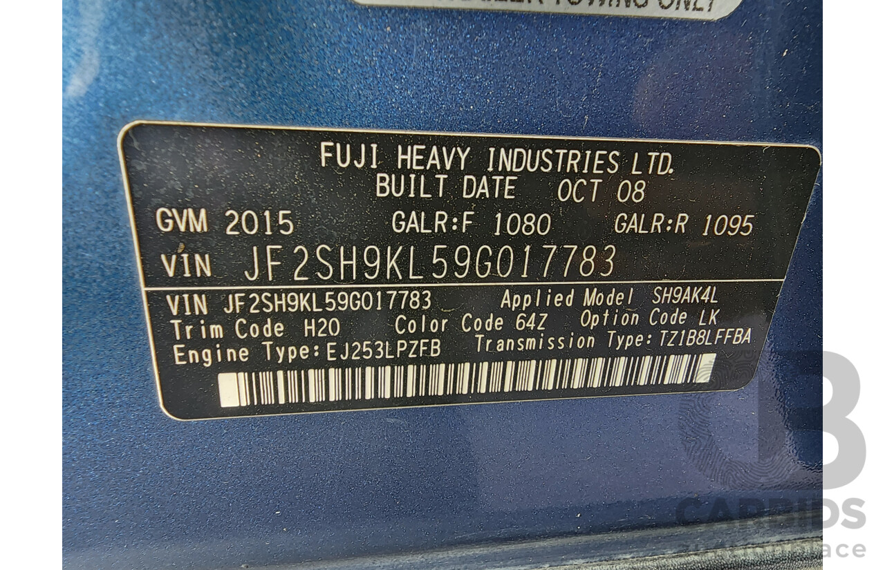 1/2009 Subaru Forester X MY09 4d Wagon Blue 2.5L