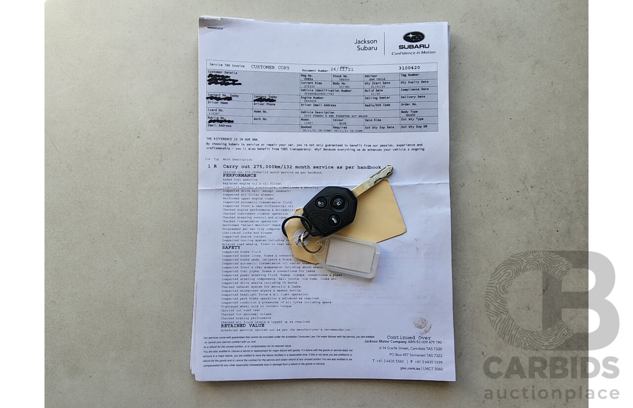 1/2009 Subaru Forester X MY09 4d Wagon Blue 2.5L