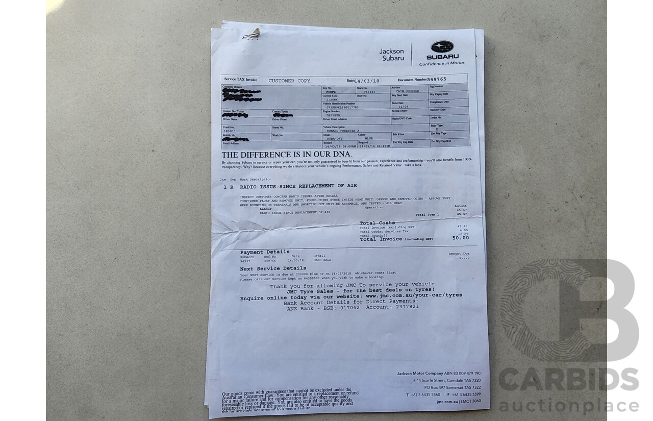 1/2009 Subaru Forester X MY09 4d Wagon Blue 2.5L