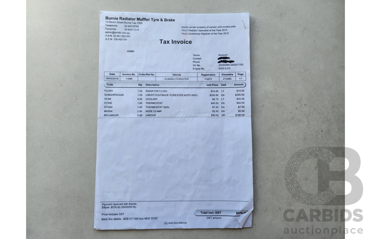 1/2009 Subaru Forester X MY09 4d Wagon Blue 2.5L