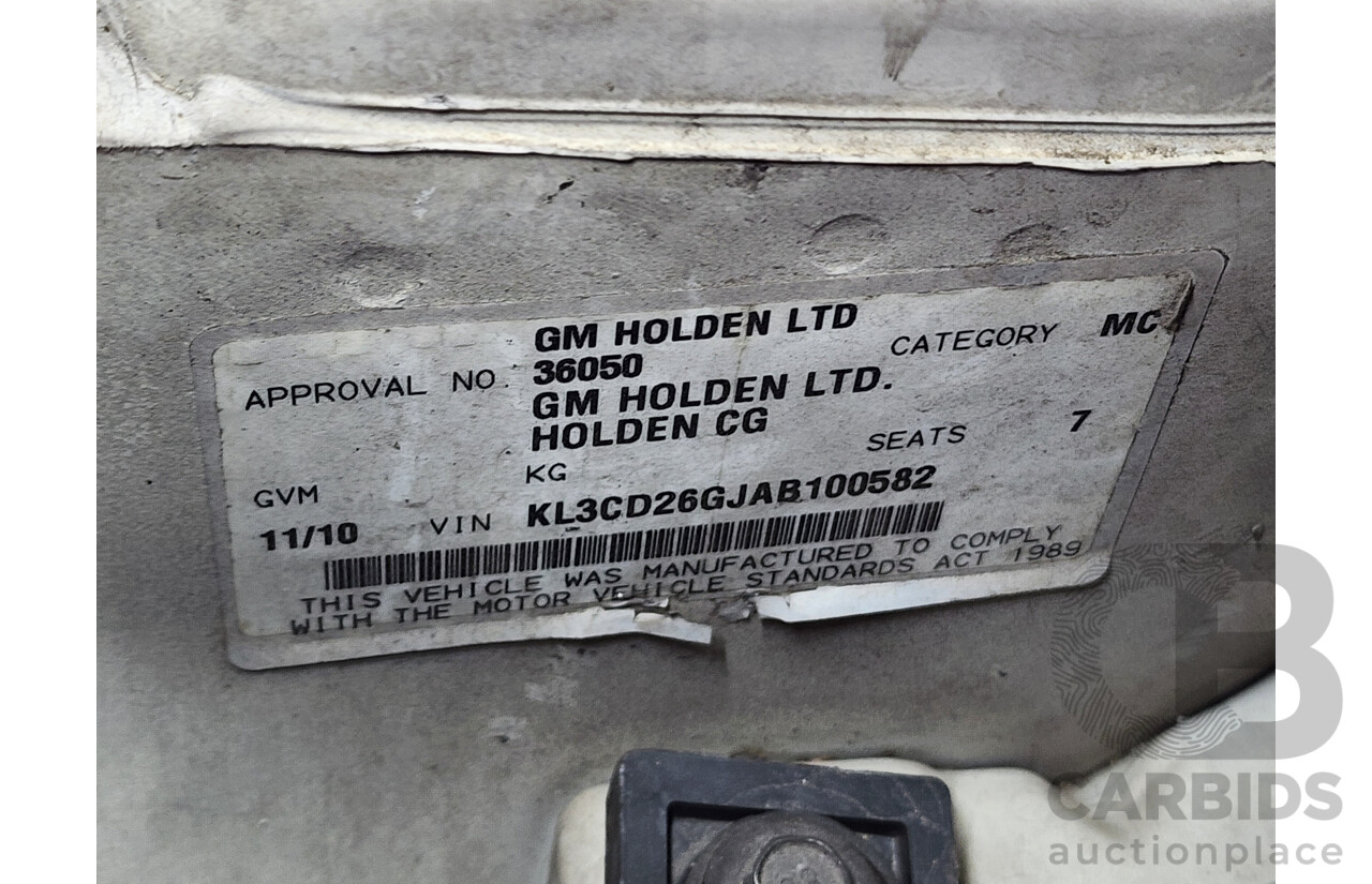 11/2010 Holden Captiva LX (4x4) CG MY10 4d Wagon White 3.2L