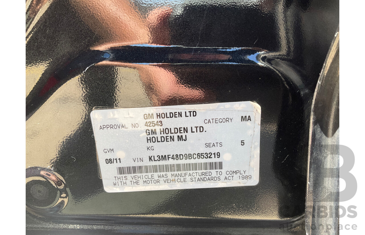 11/2011 Holden Barina Spark CDX MJ 5d Hatchback Carbon Flash Black 1.2L