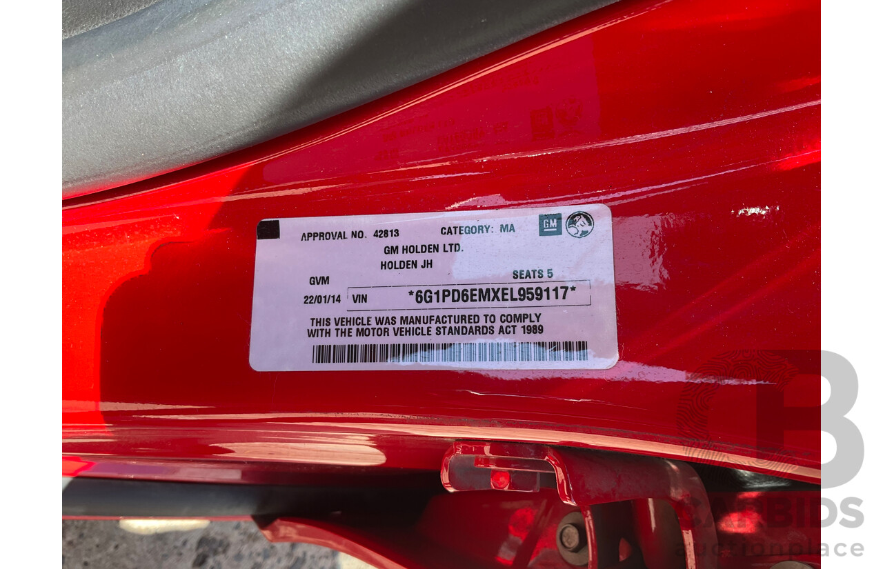 1/2014 Holden Cruze Equipe JH MY14 4d Sedan Red Hot 1.8L