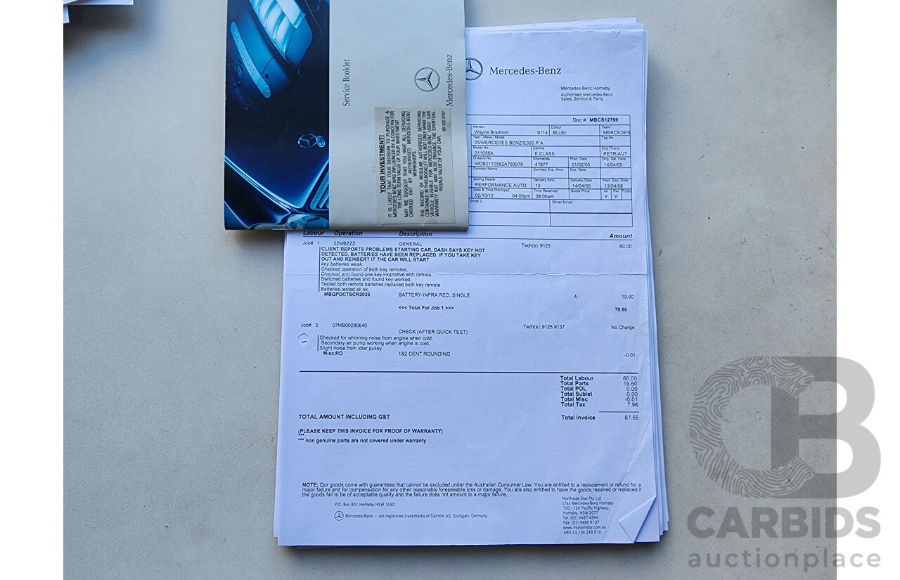 3/2005 Mercedes-Benz E350 Avantgarde 211 4d Sedan Blue 3.5L