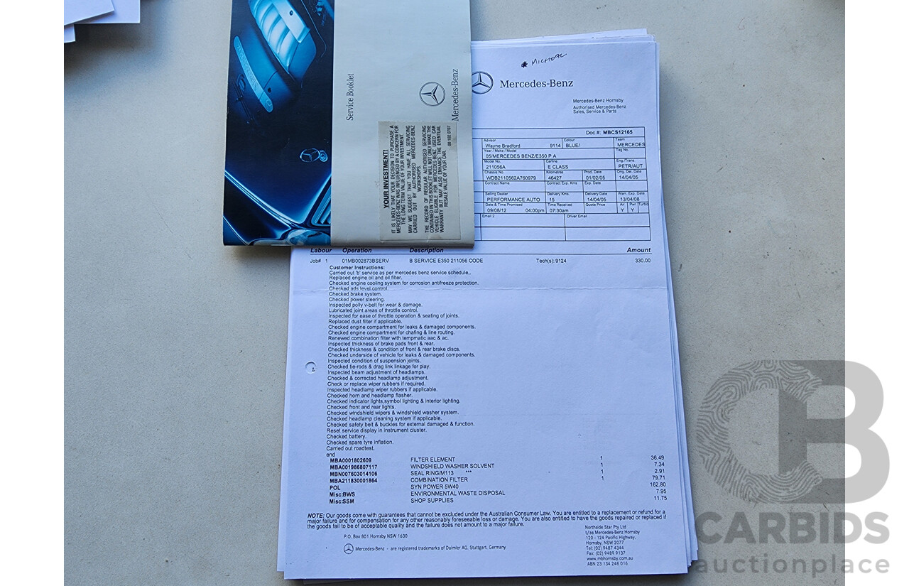 3/2005 Mercedes-Benz E350 Avantgarde 211 4d Sedan Blue 3.5L