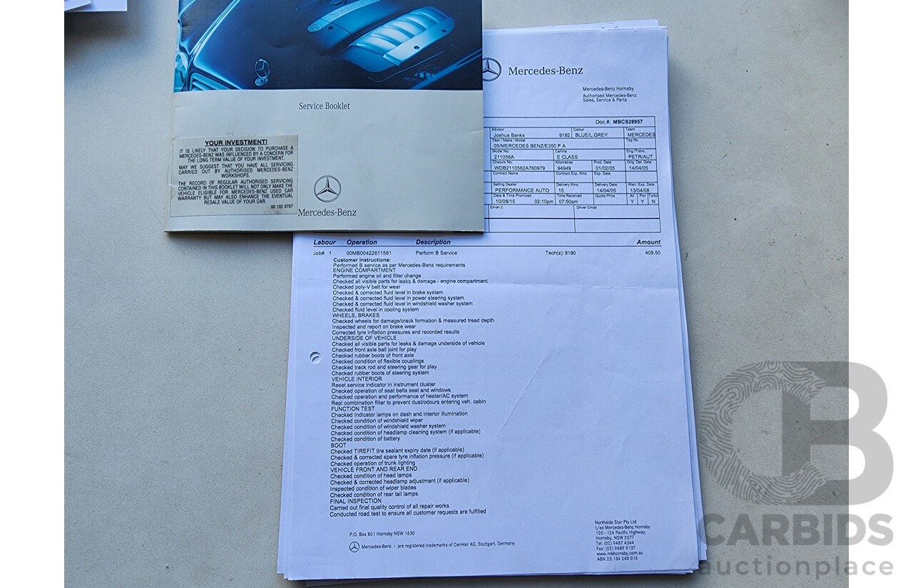 3/2005 Mercedes-Benz E350 Avantgarde 211 4d Sedan Blue 3.5L