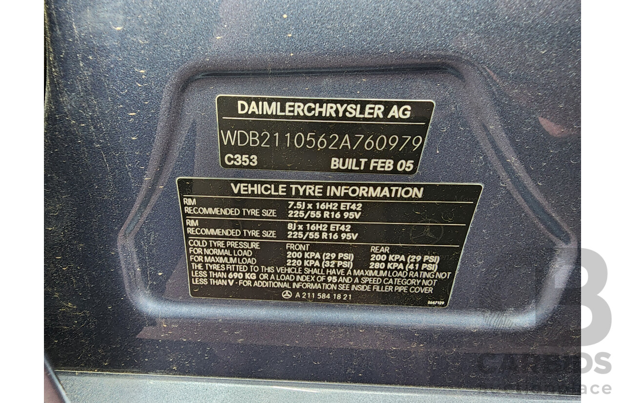3/2005 Mercedes-Benz E350 Avantgarde 211 4d Sedan Blue 3.5L