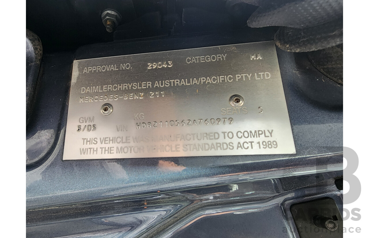 3/2005 Mercedes-Benz E350 Avantgarde 211 4d Sedan Blue 3.5L