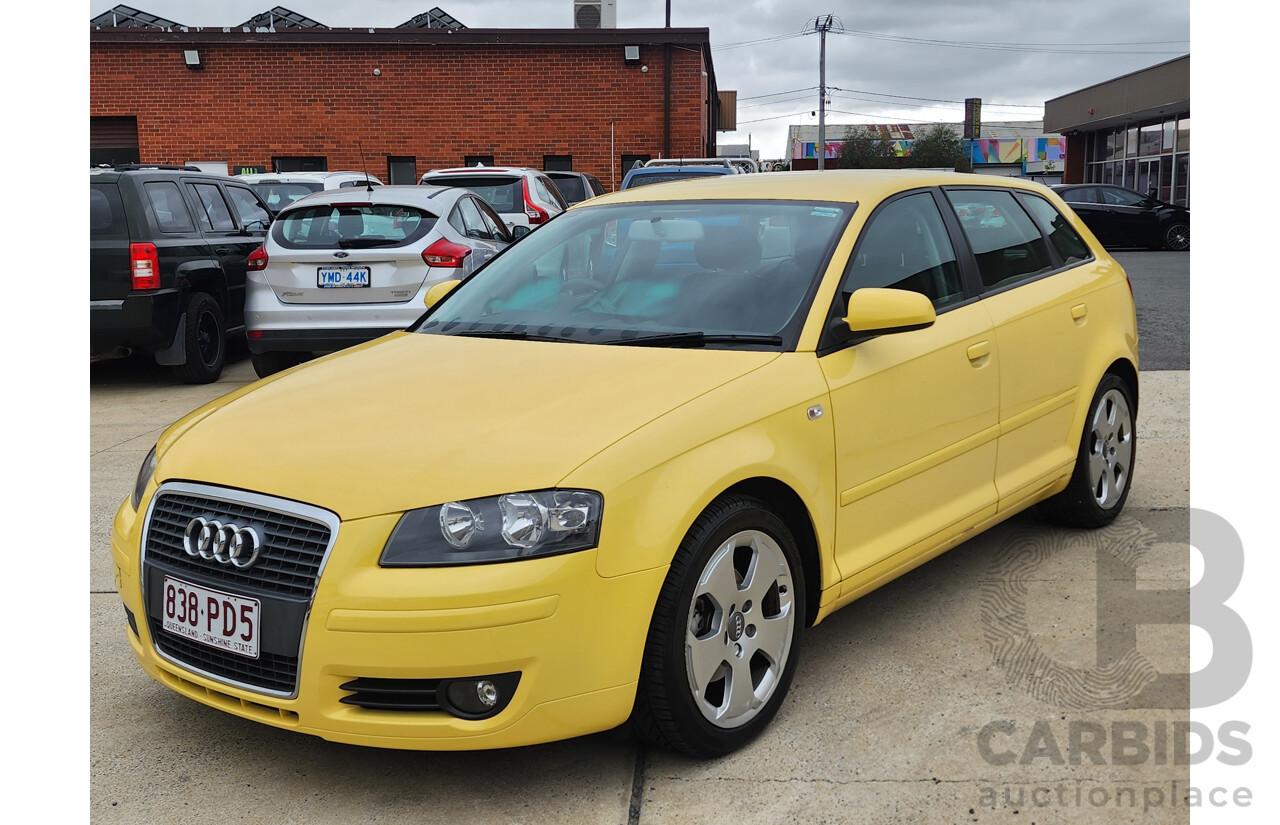 6/2006 Audi A3 Sportback 2.0 FSI Ambition 8P 5d Hatchback Yellow 2.0L