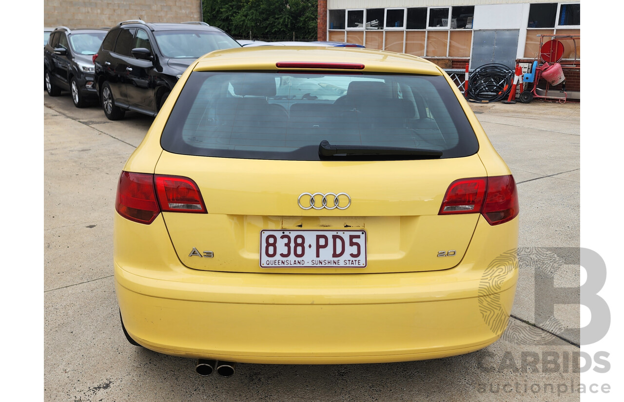 6/2006 Audi A3 Sportback 2.0 FSI Ambition 8P 5d Hatchback Yellow 2.0L