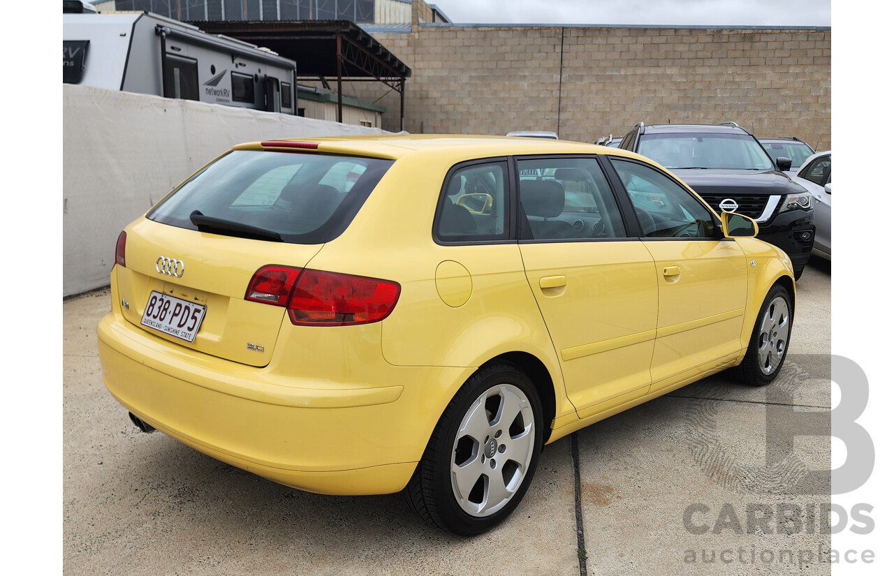6/2006 Audi A3 Sportback 2.0 FSI Ambition 8P 5d Hatchback Yellow 2.0L
