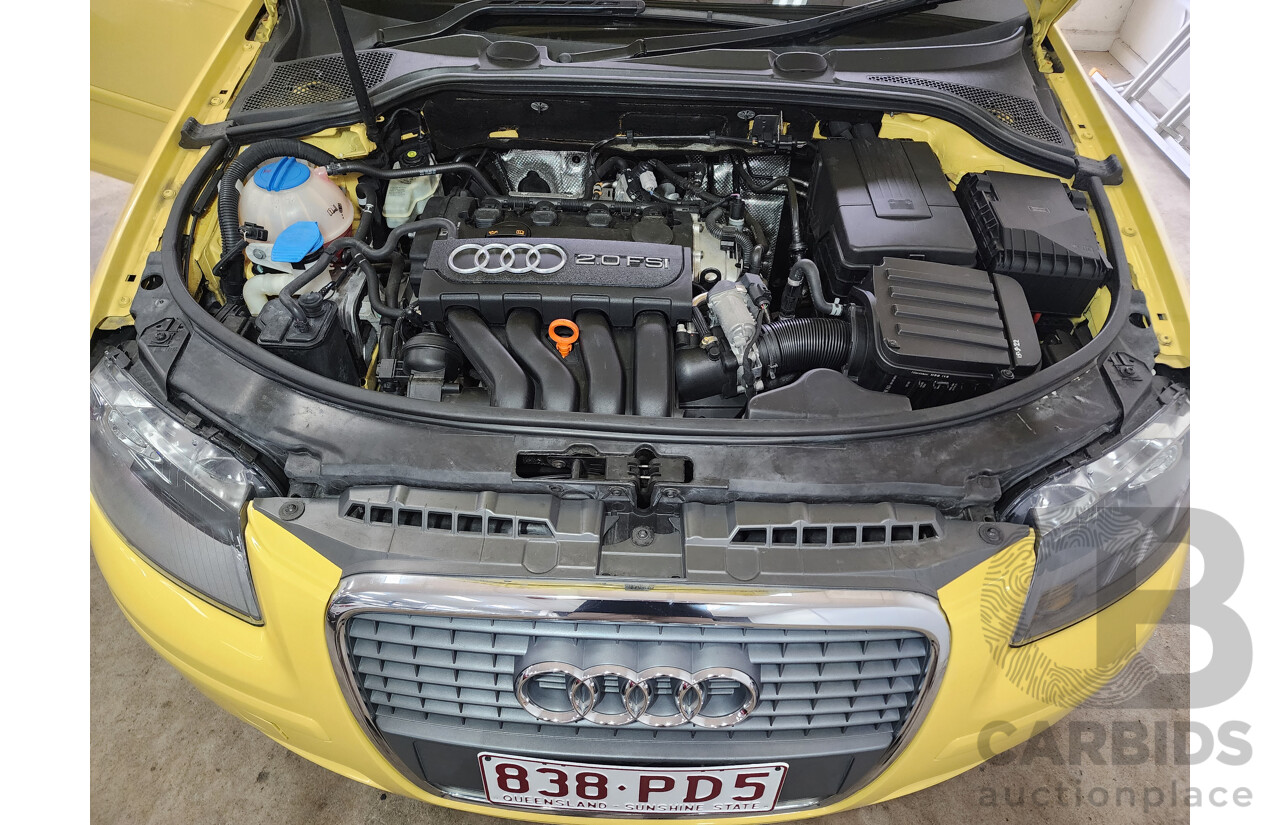 6/2006 Audi A3 Sportback 2.0 FSI Ambition 8P 5d Hatchback Yellow 2.0L