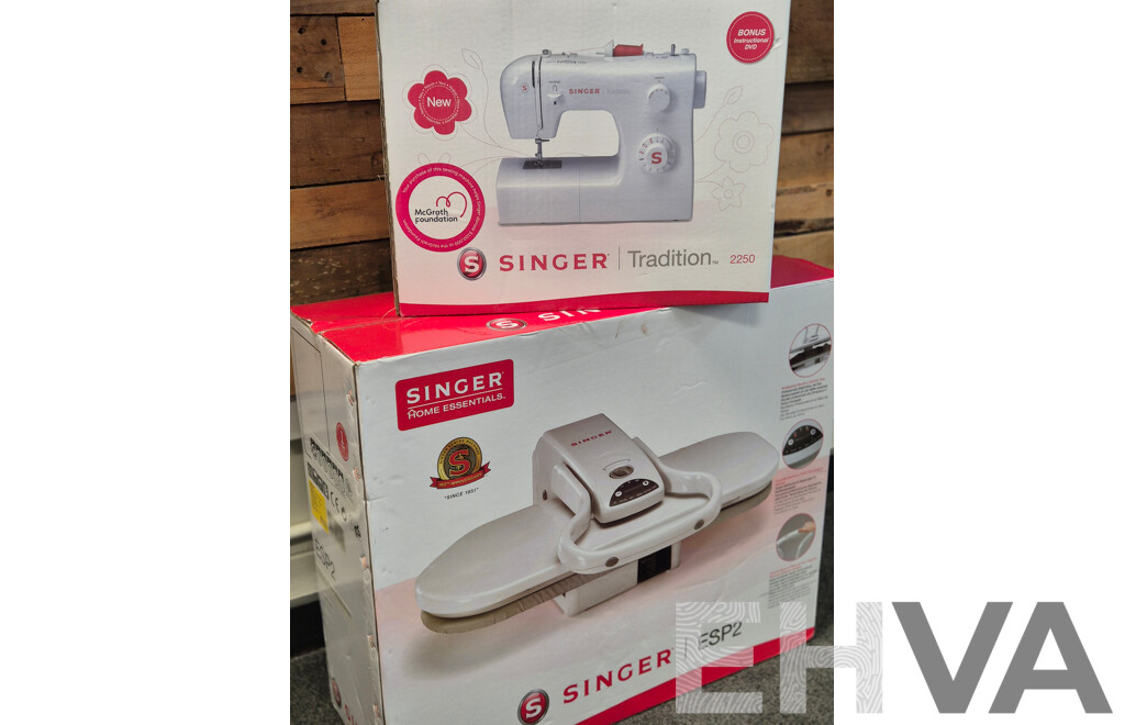 L19 - Singer Sewing Machine & Iron Press