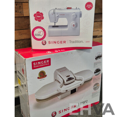 L19 - Singer Sewing Machine & Iron Press