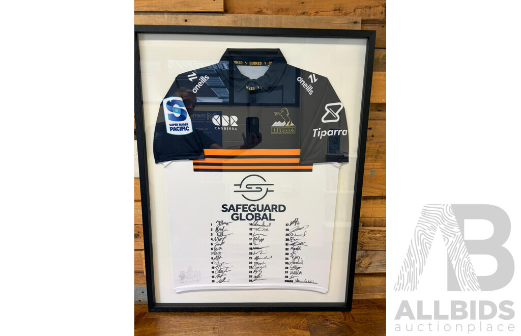 Framed Brumbies 2025 Men's Jersey - Squad Signed