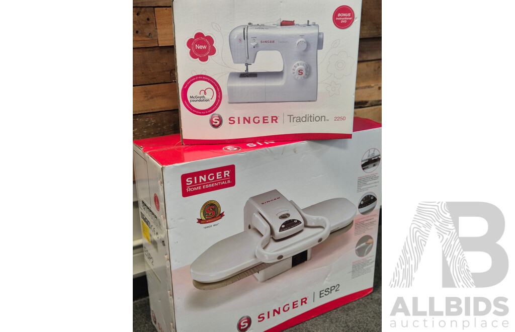 L19 - Singer Sewing Machine & Iron Press