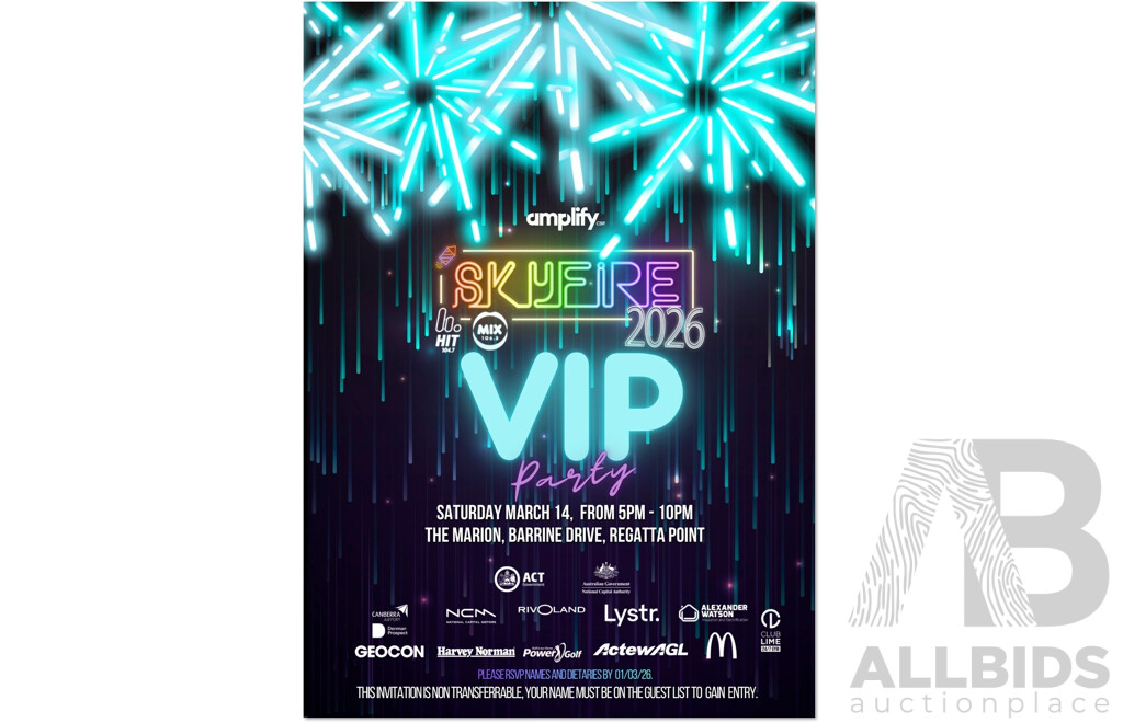 4 x VIP Skyfire 2026 Tickets